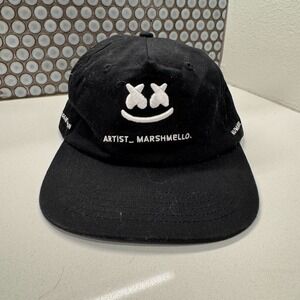 Marshmello Hat Cap DJ Black Adjustable Strap Back Logo Vintage Casual Adult